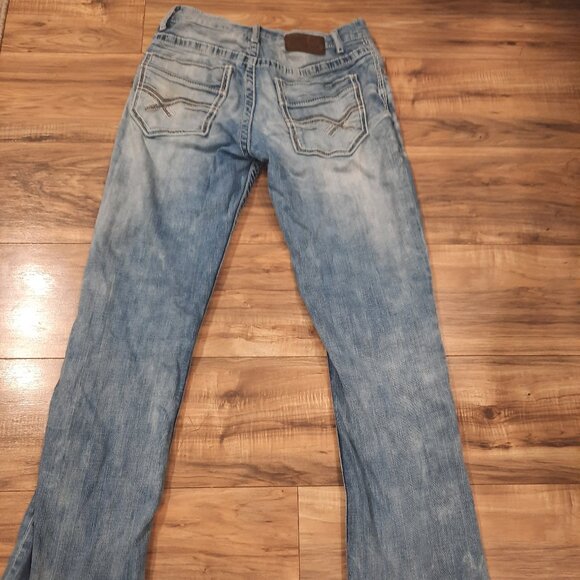 BKE Denim Jake Mens Straight Leg Jeans 31R Dark Wash Blue Classic Casual Denim - Picture 2 of 7